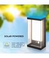 1W Solar wandlamp LED - IP54, zwart, sensor