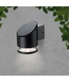 1W Wandlamp LED - IP54, rond, zwart, zonne-energie