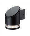 1W Wandlamp LED - IP54, rond, zwart, zonne-energie