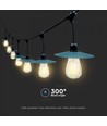 V-Tac Zonnecel lichtsnoer met 15 stuks 0,2W lampjes - 15 meter, IP44, inclusief lichtbron