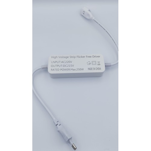 Stekker voor 230V LED-strip (COB+X-2) - Flikkervrij, inclusief einddop, niet dimbaar, 230V