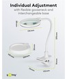 LED loeplamp met flexibele hals 6W - Wit, bureaulamp, klem en voet