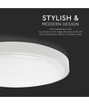 24W LED plafondlamp - Ø29,5cm, hoogte: 5,5cm, witte rand
