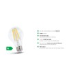 Spectrum 6,8W LED-lamp - 213 lm/W, A60, kooldraad, helder glas, E27