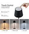 Oplaadbare LED tafellamp Binnen/buiten - Zwart, touch dimbaar, CCT, IP54 buiten