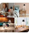 Oplaadbare LED tafellamp Binnen/buiten - Zwart, touch dimbaar, CCT, IP54 buiten