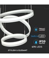 92W dimbare kroonluchter met 3 ringen - Ø60cm, warm wit, zacht licht