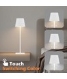 Oplaadbare LED tafellamp Binnen/buiten - Wit, touch dimbaar, CCT, IP54 buiten