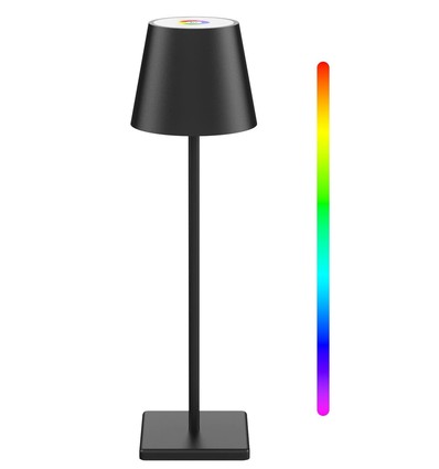 Oplaadbare LED tafellamp Binnen/buiten - RGB+CCT, touch dimbaar, IP54 buiten