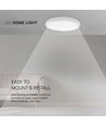 24W LED plafondlamp - Ø29,5cm, hoogte: 5,5cm, witte rand