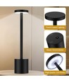 Oplaadbare LED tafellamp - Zwart, touch dimbaar, CCT, IP20