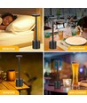 Oplaadbare LED tafellamp - Zwart, touch dimbaar, CCT, IP20