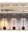 Oplaadbare LED tafellamp - Zwart, touch dimbaar, CCT, IP20