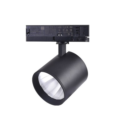 30W 3-fase RA90 spanningsrailspot - 175 lm/W, 38 graden, Zwart