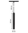 12W RA90 SHIFT hanglamp - Zwart, 30 cm