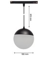 5W RA90 SHIFT Globe P - Zwart, Ø10 cm