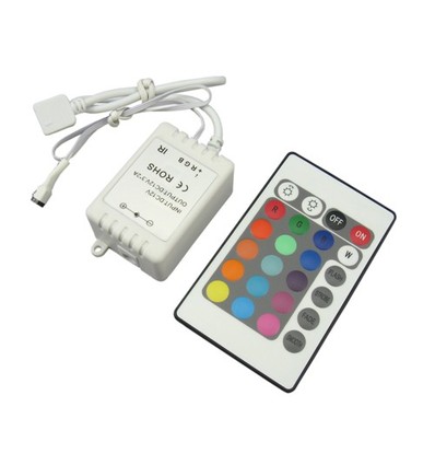 RGB-controller met afstandsbediening - 12V (72W), 24V (144W), infrarood
