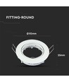 MR16 of GU10 Downlight-set - Zonder lichtbron, wit, zaagmaat: Ø7,4 cm, afmetingen: Ø8,2 cm