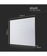 60x60 LED paneel, 36W - Hoogte: 33mm, Witte rand
