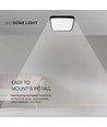 18W LED plafondlamp - 25 x 25 cm, zwarte rand