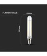 E14 4W LED-lamp - T20, Kooldraad