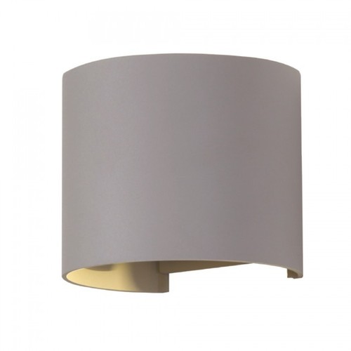 5W Wandlamp - IP65 buiten, Rond, verstelbare stralingshoek, incl. lichtbron, grijs