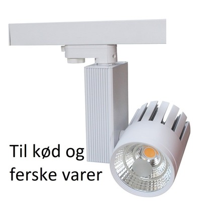 30W 3-fase spanningsrail spot - 2700lm, Voor vlees
