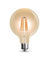 E27 8W dimbare LED globe lamp - Ø12,5 cm, Kooldraad, extra warm wit