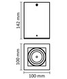 GU10 Plafondlamp - IP20, vierkant, zwart, zonder lichtbron