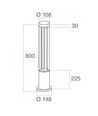V-Tac 10W LED tuinlamp - Wit, 80 cm, IP65, 230V
