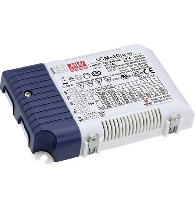 Meanwell 40W / 350-1050mA dimbare LCM-40DA LED driver - DALI interface + push dim, geschikt voor onze 29W LED panelen