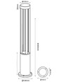 V-Tac 10W LED tuinlamp - Wit, 80 cm, IP65, 230V