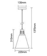 V-Tac moderne hanglamp - Chroom + wit gezandstraald, Ø22 cm, E27