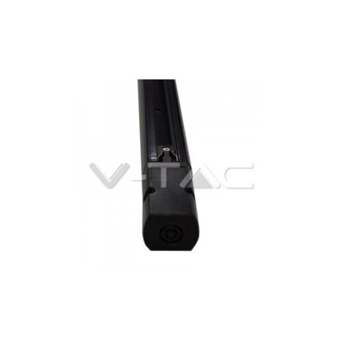 V-Tac 1 meter rails voor spots - Zwart, 3-fase, compleet met aansluiting en eindkap