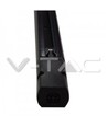 V-Tac 1 meter rails voor spots - Zwart, 3-fase, compleet met aansluiting en eindkap