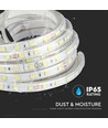 5m 9W/m spatwaterdichte LED-strip - 24V DC, IP65, 60 LED's per meter