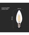 E14 4W LED kaarslamp - Filament