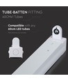 60cm T8 LED-armatuur - Voor 1x 60cm LED-buis, IP20 binnenshuis