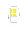 G4 2W LED-lamp - 12V AC/DC, G4