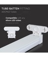 60cm T8 LED-armatuur - Voor 2x 60cm LED-buizen, IP20 binnenshuis