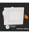 3W 8,4x8,4cm LED inbouwpanel - Gat: 7,3 x 7,3 cm, Afmetingen: 8,4 x 8,4 cm