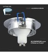 MR16 of GU10 Downlight kit - Zonder lichtbron, geborsteld aluminium, Zaagmaat: Ø7,5 cm, Afmetingen: Ø9,1 cm