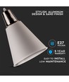 V-Tac moderne hanglamp - Chroom + wit gezandstraald, Ø22 cm, E27
