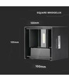 5W LED wandlamp - IP65 buiten, vierkant, verstelbare stralingshoek, zwart, incl. lichtbron