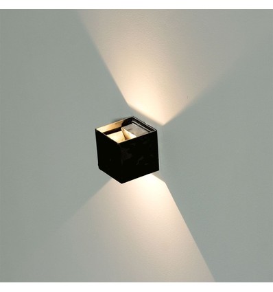 5W LED wandlamp - IP65 buiten, vierkant, verstelbare stralingshoek, zwart, incl. lichtbron