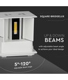 5W LED wandlamp - IP65 buiten, wit, vierkant, verstelbare stralingshoek, incl. lichtbron