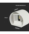 5W LED wandlamp - IP65 buiten, Rond, Wit, Verstelbare stralingshoek, Incl. lichtbron