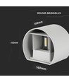 5W Wandlamp - IP65 buiten, Rond, verstelbare stralingshoek, incl. lichtbron, grijs