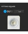Gips opbouwlamp GU10 - Vierkant, zonder lichtbron