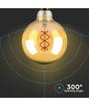 E27 5W LED globe lamp - Ø12,5cm, Kooldraad, extra warm wit